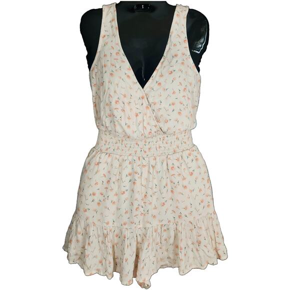 AMERICAN EAGLE Sleeveless‎ Floral Flouncy Ruffle Romper sz Small Fairy Whimsy - Picture 2 of 8
